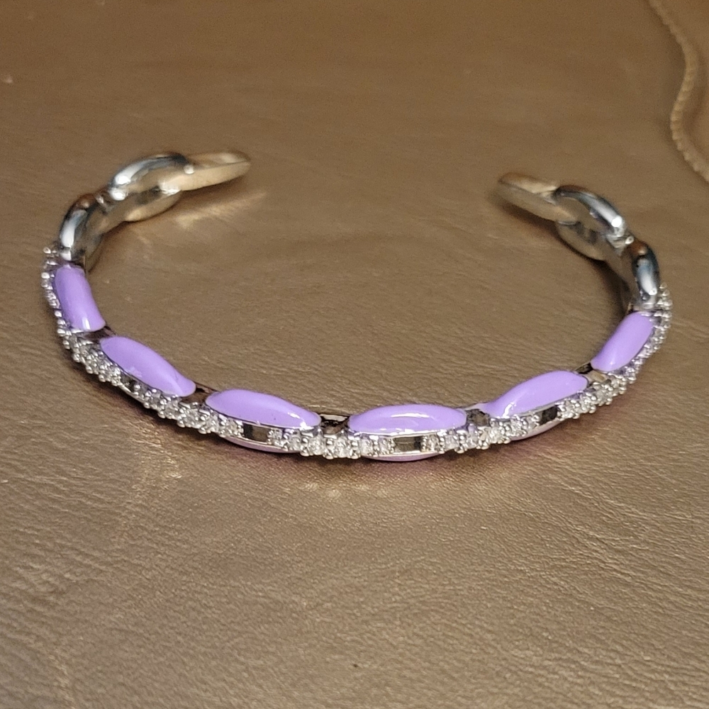 Melania Clara NWT Silver Lilac August Bracelet 7-9" - Picture 8 of 8